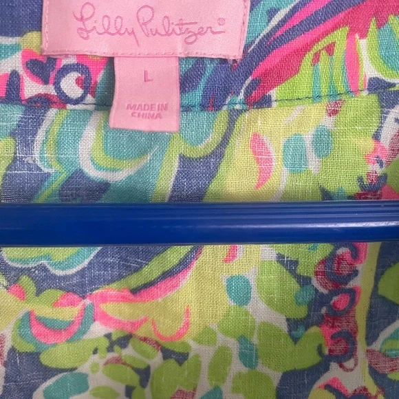 Lily Pulitzer large linen caftan Paisley Print Dress - Picture 4 of 7